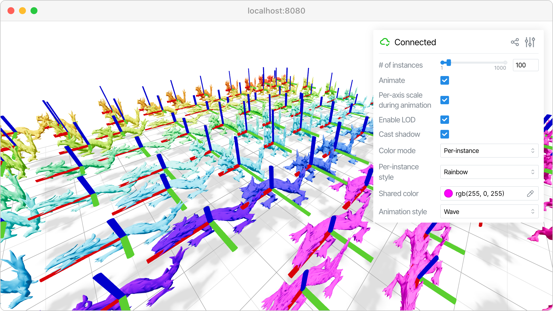 Batched mesh rendering