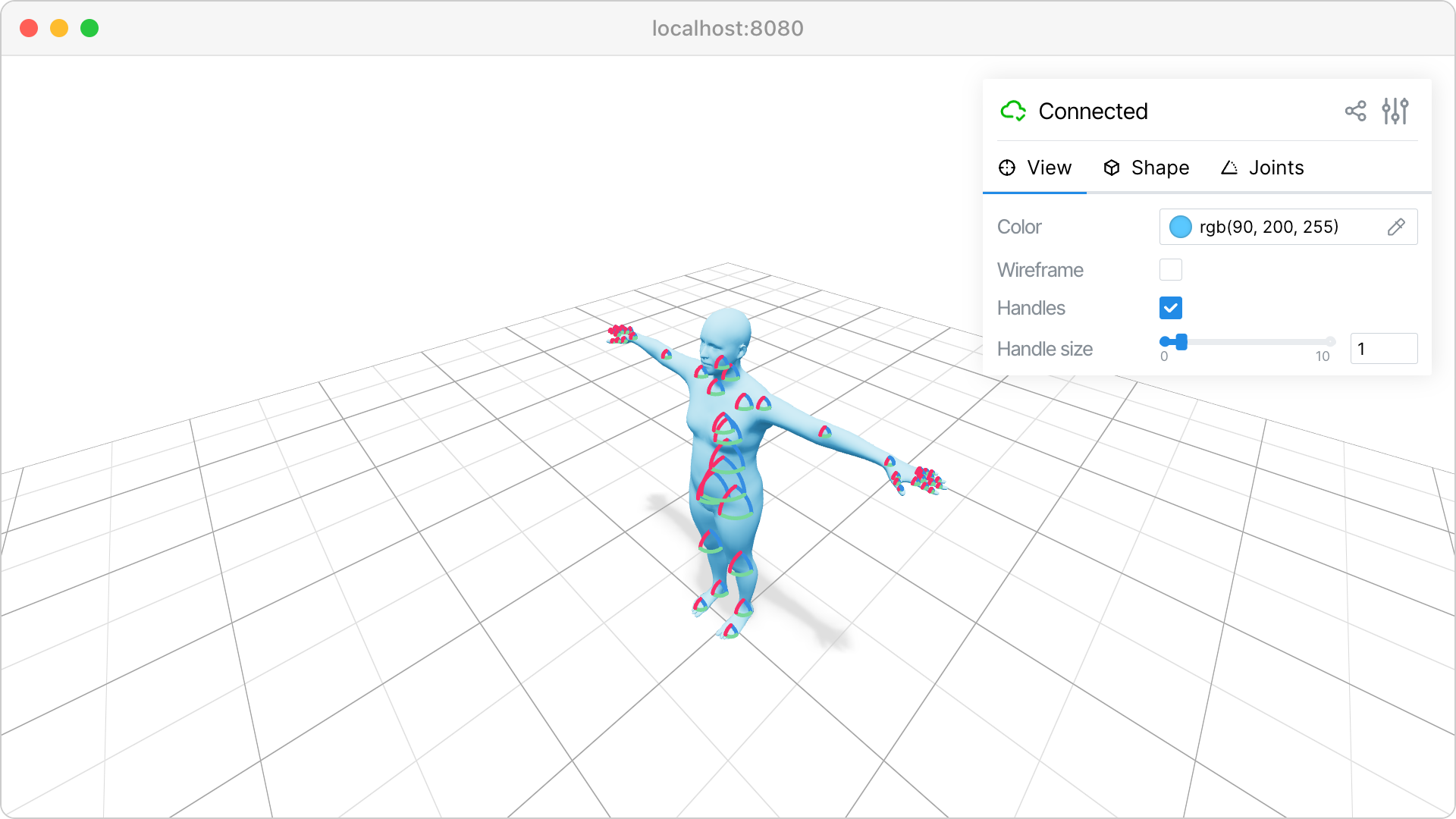 SMPL skinned mesh